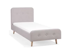 Lit Simple Avec Sommier à Lattes 90x200 Cm Beige RENNES -Magasin de lits lit 14838073
