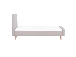 Lit Simple Avec Sommier à Lattes 90x200 Cm Beige RENNES -Magasin de lits lit 14838075