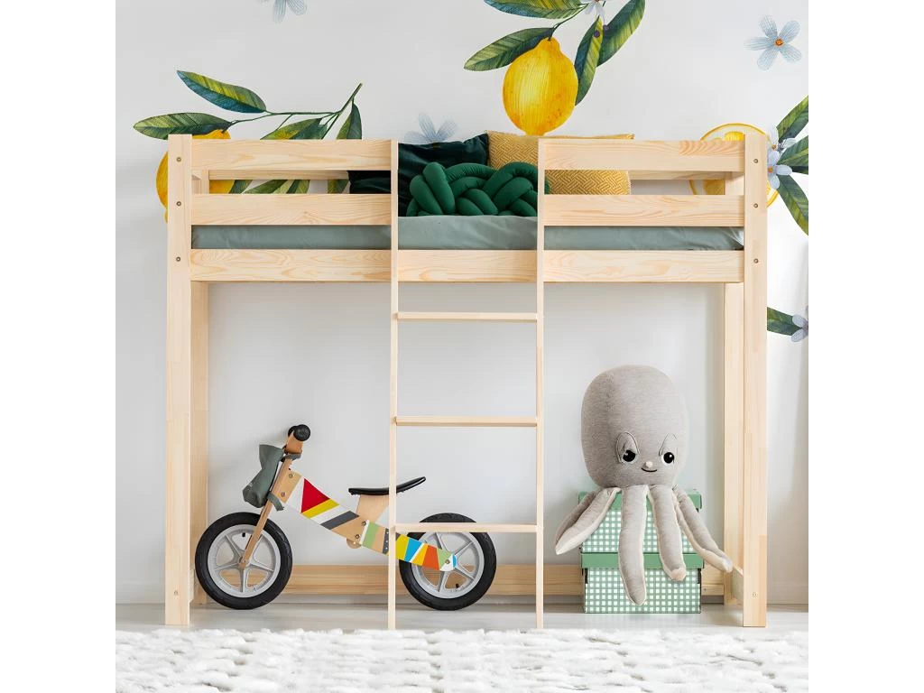 Lit Mi-hauteur 90x190 Sommier Inclus Georges Bois 1 Lit Mi-hauteur 90x190 Sommier Inclus Georges Bois