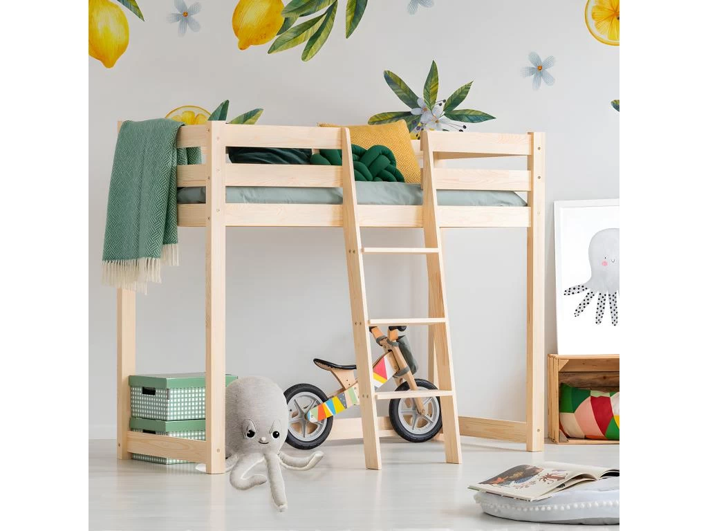 Lit Mi-hauteur 90x190 Sommier Inclus Georges Bois 3 Lit Mi-hauteur 90x190 Sommier Inclus Georges Bois – Image 3