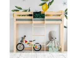 Lit Mi-hauteur 90x200 Sommier Inclus Georges Bois