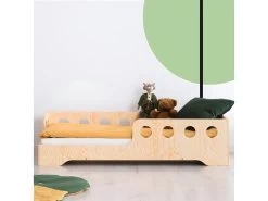 Lit 70x140 Entrée Gauche Sommier Inclus Sacha Bois