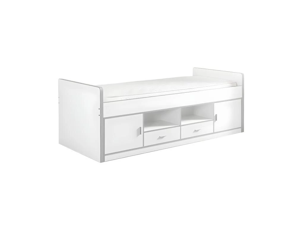 BAYMAX - Lit Multi-Rangement 90x200cm Blanc 1 BAYMAX - Lit Multi-Rangement 90x200cm Blanc