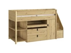 Lit Compact Multifonctions En Bois Clair 90x200 - LT5071