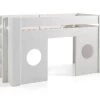 Lit Mezzanine Enfant Cabine En Bois Blanc 90x200 Cm - LT2049