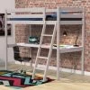 Lit Mezzanine Avec Bureau En Bois Gris 90x190 - LT14038