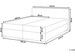 Lit Boxspring En Cuir PU Noir 160x200 Cm PRESIDENT -Magasin de lits lit 16367941