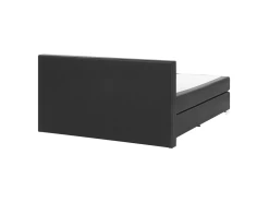 Lit Boxspring En Cuir PU Noir 160x200 Cm PRESIDENT -Magasin de lits lit 16367947