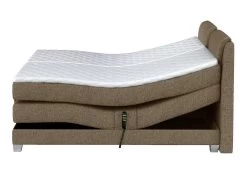 Ensemble Boxspring Tête De Lit + Sommiers Relaxation électrique + Matelas + Surmatelas CASTEL De PALACIO - 2 X 80 X 200 Cm - Tissu Beige -Magasin de lits lit 16841149