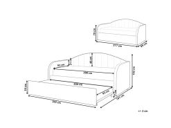 Lit Gigogne En Velours Bleu Clair 90 X 200 Cm EYBURIE 12 Lit Gigogne En Velours Bleu Clair 90 X 200 Cm EYBURIE -Magasin de lits lit 17189645