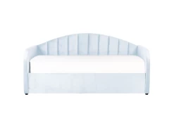 Lit Gigogne En Velours Bleu Clair 90 X 200 Cm EYBURIE 16 Lit Gigogne En Velours Bleu Clair 90 X 200 Cm EYBURIE -Magasin de lits lit 17189653