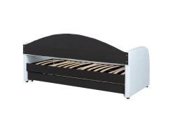 Lit Gigogne En Velours Bleu Clair 90 X 200 Cm EYBURIE 17 Lit Gigogne En Velours Bleu Clair 90 X 200 Cm EYBURIE -Magasin de lits lit 17189655