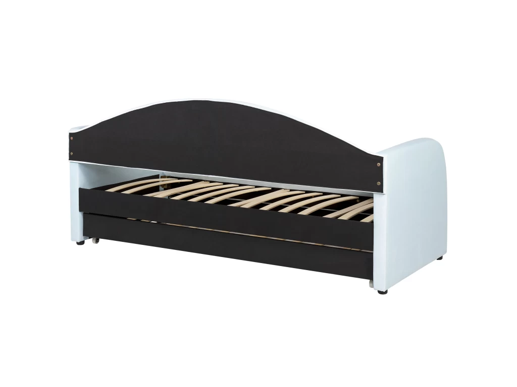 Lit Gigogne En Velours Bleu Clair 90 X 200 Cm EYBURIE 8 Lit Gigogne En Velours Bleu Clair 90 X 200 Cm EYBURIE – Image 8