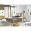 Lit Adulte Design WOOD 160x200 Cm + Option Coffre + LED Dans La Tête De Lit.