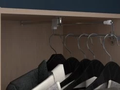 Lit Avec Rangements 160 X 200 Cm - Avec LEDs - Coloris : Naturel Et Blanc Brillant - VELONA -Magasin de lits lit 18378071