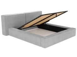 Lit Coffre 160 X 200 Cm - Velours Côtelé - Gris Clair + Matelas - TIMANO 12 Lit Coffre 160 X 200 Cm - Velours Côtelé - Gris Clair + Matelas - TIMANO -Magasin de lits lit 18440365