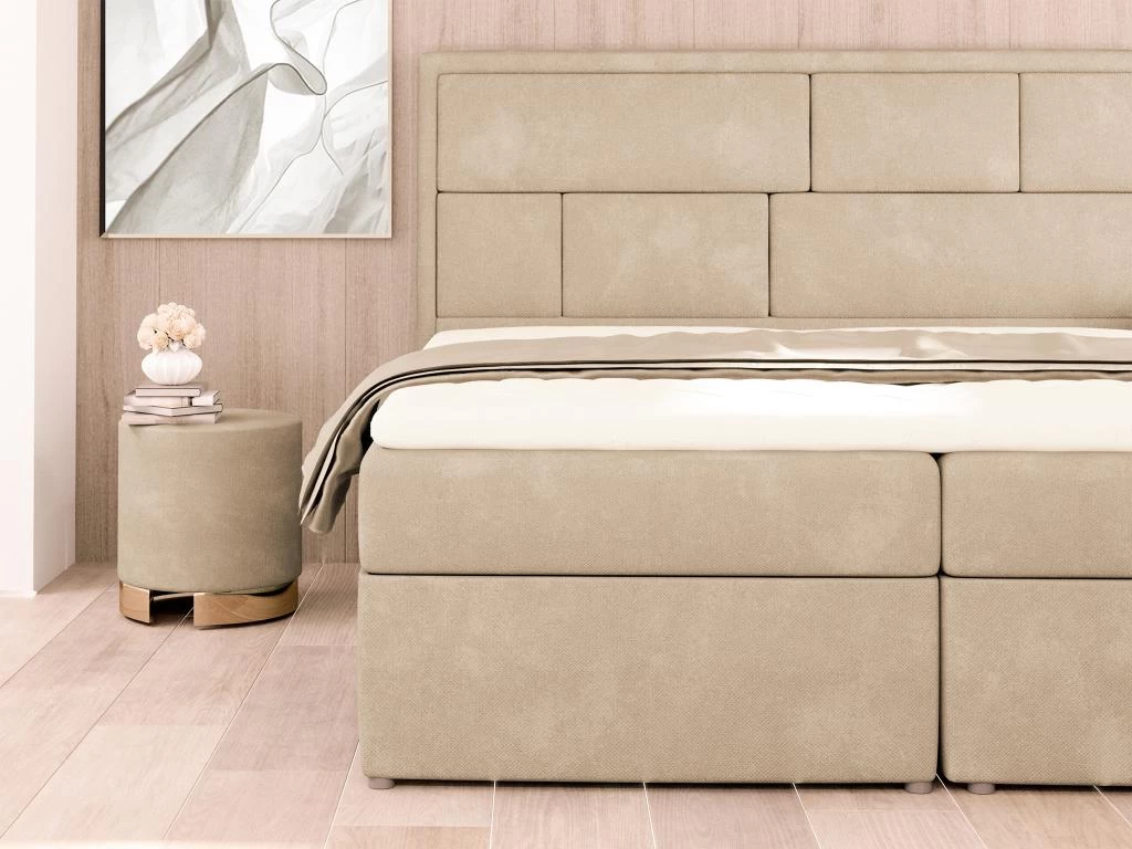 Ensemble Literie Déco Complet Tête De Lit + Sommiers Coffre + Matelas + Surmatelas - 160 X 200 Cm - Beige - LOUMIA De DREAMEA 4 Ensemble Literie Déco Complet Tête De Lit + Sommiers Coffre + Matelas + Surmatelas - 160 X 200 Cm - Beige - LOUMIA De DREAMEA – Image 4