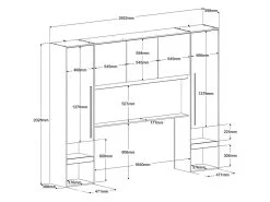 Lit Avec Rangements 160 X 200 Cm - Avec LEDs - Coloris : Naturel Et Blanc Brillant - VELONA -Magasin de lits lit 18628029