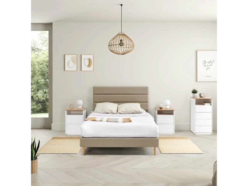 Cadre De Lit Plateforme Aroma Capitonné 30 Cm, 140x190 Cm, Beige 5 Cadre De Lit Plateforme Aroma Capitonné 30 Cm, 140x190 Cm, Beige – Image 5