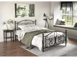 Lit En Acier 1 Place 120 Cm X 200 Cm - Noir