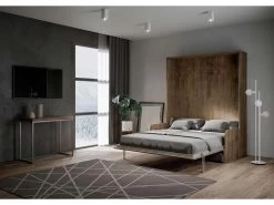 Lit Escamotable Vertical 160 Kentaro Sofa Noyer -Magasin de lits lit 18965981