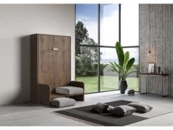 Lit Escamotable Vertical 140 Kentaro Sofa Noyer -Magasin de lits lit 18966631