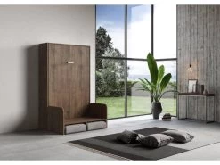 Lit Escamotable Vertical 140 Kentaro Sofa Noyer -Magasin de lits lit 18966633