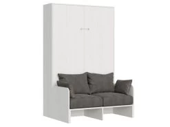 Lit Escamotable Vertical 120 Kentaro Sofa Frêne Blanc
