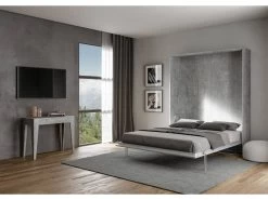 Lit Escamotable Vertical 160 Kentaro Ciment -Magasin de lits lit 18970109