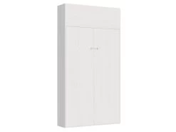 Armoire Lit Escamotable Vertical 120 Kentaro Avec èlèment Haut Frêne Blanc