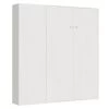 Armoire Lit Escamotable Vertical 140 Kentaro Avec Colonne Frêne Blanc