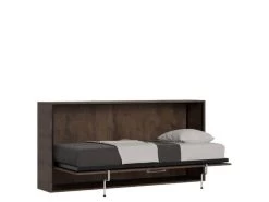 Lit Escamotable Horizontal 1 Couchage 85 Kando Avec Matelas Noyer