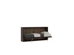 Lit Escamotable Horizontal 1 Couchage 85 Kando Avec Matelas Noyer -Magasin de lits lit 18970259