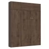 Armoire Lit Escamotable Vertical 120 Kentaro Avec Colonne Et élements Hauts Noyer