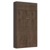 Armoire Lit Escamotable Vertical 120 Kentaro Avec èlèment Haut Noyer
