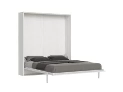 Lit Escamotable Vertical 160 Kentaro Frêne Blanc