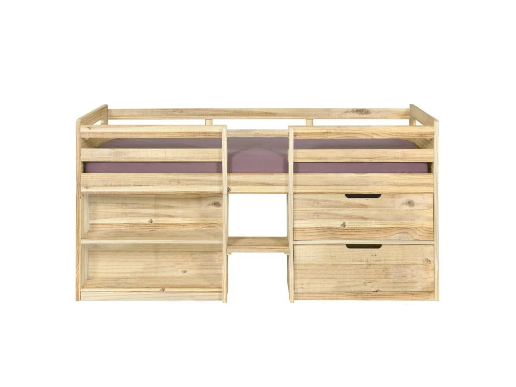 Lit Mi-hauteur Combiné Hoby Bois 90x190 Cm 3 Lit Mi-hauteur Combiné Hoby Bois 90x190 Cm – Image 3