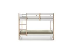 Lit Superposé Couchage 90*190 Cm Blanc/Bois - KALIA