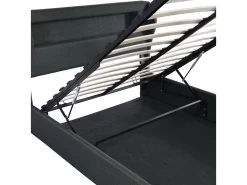 Lit Coffre En Lin Avec LED + Sommier à Lattes + Tête De Lit - 140x200cm - Noir 7 Lit Coffre En Lin Avec LED + Sommier à Lattes + Tête De Lit - 140x200cm - Noir -Magasin de lits lit 20095381