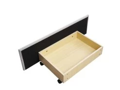 Lit Adulte Rembourré Avec 4 Tiroirs + Sommier à Lattes - 140x200cm - Gris -Magasin de lits lit 20096379