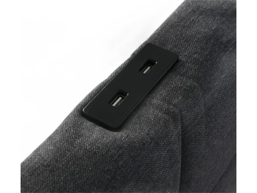 Lit Adulte 140x200cm - Lit Rembourré Avec 4 Tiroirs + LED Et 2 Ports USB + Sommier à Lattes - Lin - Gris 4 Lit Adulte 140x200cm - Lit Rembourré Avec 4 Tiroirs + LED Et 2 Ports USB + Sommier à Lattes - Lin - Gris – Image 4