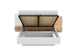 Lit Coffre Avec Chevets 160 X 200 Cm - 2 Tiroirs - Avec LEDs - Coloris : Blanc Et Naturel - FRANCOLI 10 Lit Coffre Avec Chevets 160 X 200 Cm - 2 Tiroirs - Avec LEDs - Coloris : Blanc Et Naturel - FRANCOLI -Magasin de lits lit 21232699