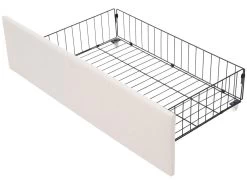 Lit 90x200cm Avec 2 Tiroirs + LED + Sommier à Lattes - Lin - Beige -Magasin de lits lit 21860449