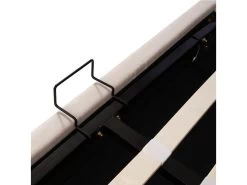 Lit Coffre Capitonné En Velours - Avec Led + Lecteur Bluetooth + Recharge Usb - 140x200cm - Beige -Magasin de lits lit 21884419