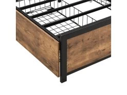 Lit Adulte - 4 Tiroirs - LED - Cadre En Métal - Similicuir - 140x200cm - Naturel Foncé 17 Lit Adulte - 4 Tiroirs - LED - Cadre En Métal - Similicuir - 140x200cm - Naturel Foncé -Magasin de lits lit 22125081