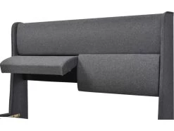 Lit Coffre Avec Tête Réglable - Lin - 160x200cm - Gris -Magasin de lits lit 22125917