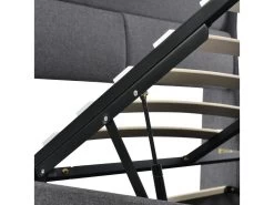 Lit Coffre Avec Tête Réglable - Lin - 160x200cm - Gris -Magasin de lits lit 22125919