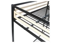 Lit Mezzanine - 140x190 Cm - Métal - Noir - Sommier Inclus - LEON -Magasin de lits lit 22127447