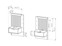 Lit Coffre Avec Chevets 160 X 200 Cm - Avec LEDs - Coloris : Naturel Et Noir + Matelas - ARIADA -Magasin de lits lit 22129513