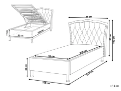 Lit Simple Avec Rangement En Tissu Gris 90 X 200 Cm METZ -Magasin de lits lit 22131081
